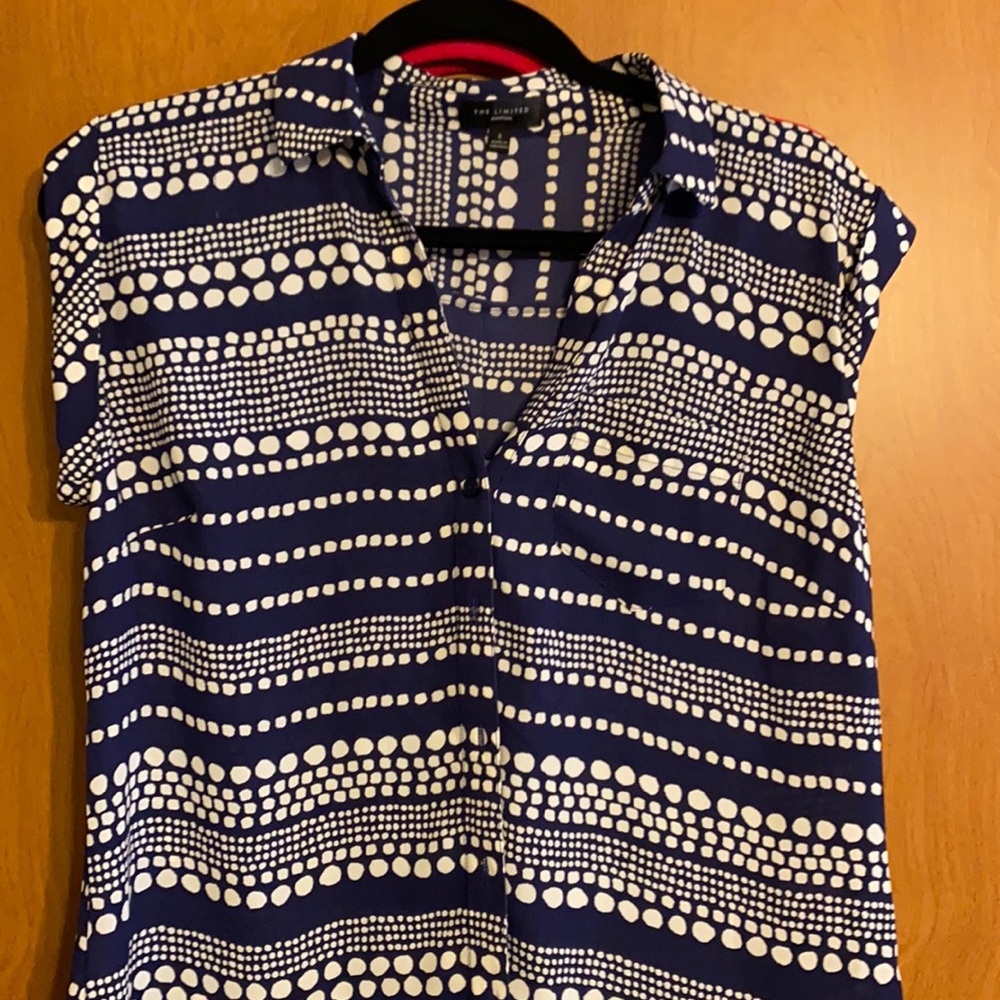 Small limited royal blue and white design shirt